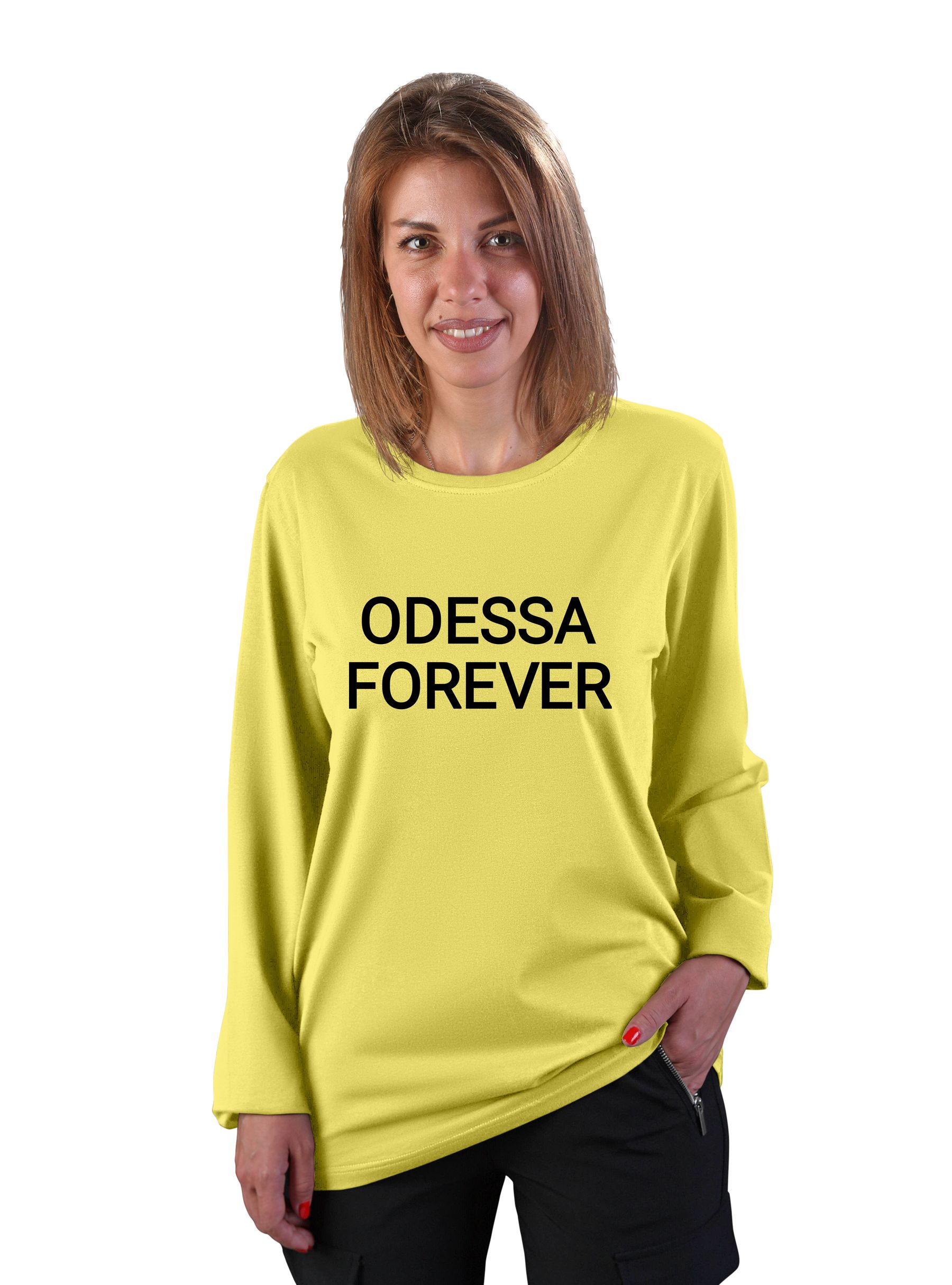 Футболка женская "Odessa forever", длинный рукав, надпись